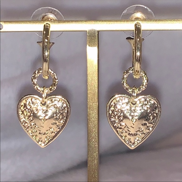 Angelica Heart Hoop Small Cecilia Gold Earrings - Picture 10 of 10